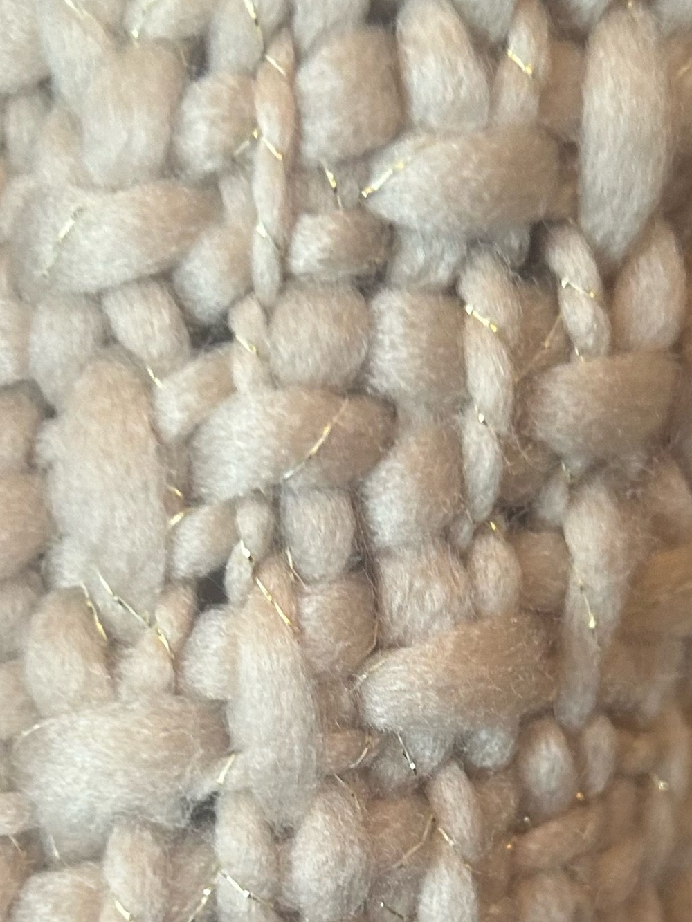 Pottery Barn metallic thread throw
